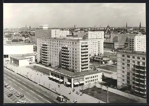 AK Berlin, Karl-Marx-Allee aus der Vogelschau