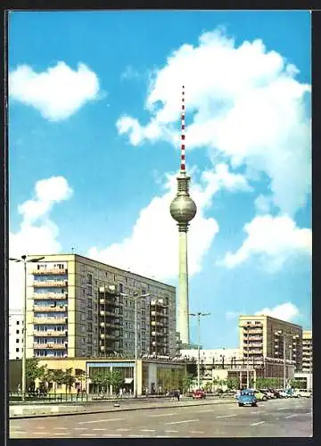 AK Berlin, Karl-Marx-Allee, Fernsehturm