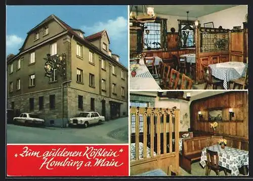 AK Homburg / Main, Gasthaus Zum güldenen Rösslein von innen und aussen