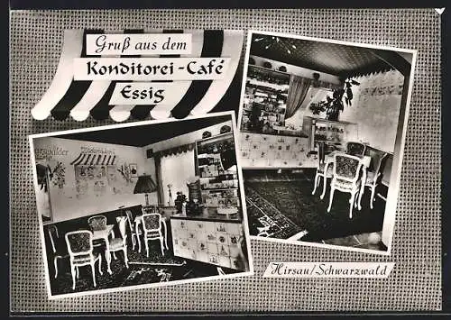 AK Hirsau /Schwarzwald, Konditorei-Café Essig, Innenansicht