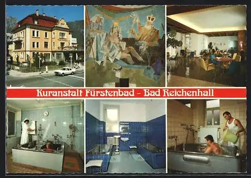 AK Bad Reichenhall, Kuranstalt Fürstenbad, Innenansichten