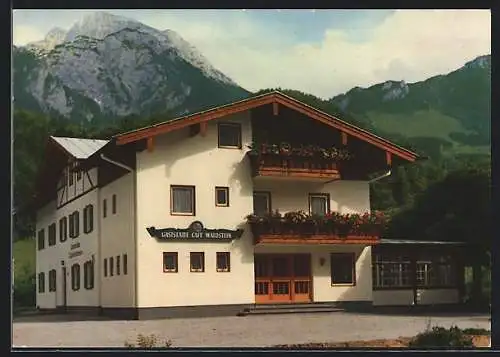 AK Königssee bei Berchtesgaden, Die Gaststätte Café Waldstein, Inh. Seb. Brandner