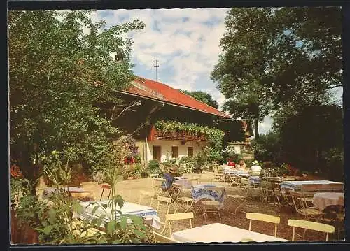 AK Heilbrunn, Gasthaus-Café-Pension Ramsau, Terrasse