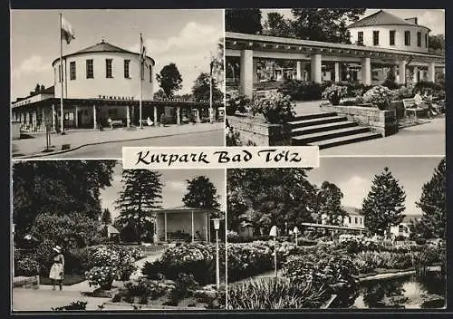 AK Bad Tölz, Trinkhalle, Wandelhalle, Musikpavillon, Parkpartie