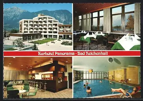 AK Bad Reichenhall, Das Kurhotel Panorama, mit Speisesaal, Bar und Hallenbad