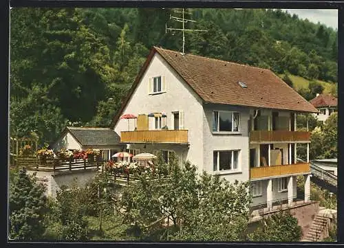 AK Wildbad / Schwarzwald, Pension Haus Roseneck, Bes. C. Schmid, Bätznerstrasse 59