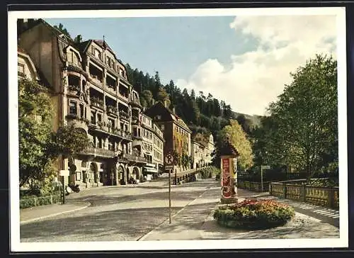 AK Wildbad im Schwarzwald, Litfasssäule an der Olgastrasse