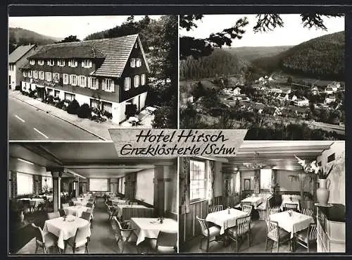 AK Enzklösterle /Schw., Hotel Hirsch mit Gästehaus, mit Innenansichten, Inh. Willi Mast