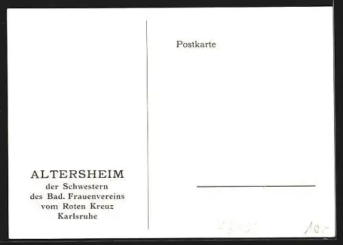 AK Karlsruhe, Altersheim Luisenheim der Schwestern des Badischen Frauenvereins vom Roten Kreuz