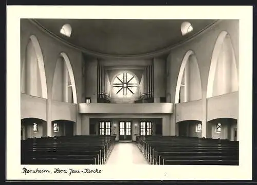 AK Pforzheim, Inneres der Herz Jesu Kirche