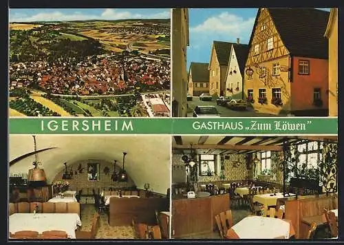 AK Igersheim, Das Gasthaus Zum Löwen, mit Innenansichten