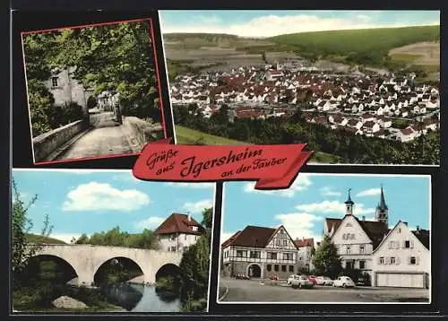 AK Igersheim a. d. Tauber, Ortsansicht aus der Vogelschau