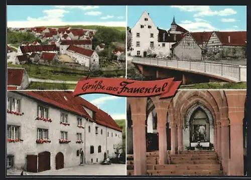 AK Frauental, Panoramaansicht, Brückenpartie, Strassenpartie, Kircheninneres