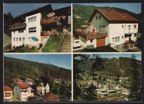 AK Wildbad im Schwarzwald, Die Pension Haus Dietrich mit Terrasse, Neue Steige 6
