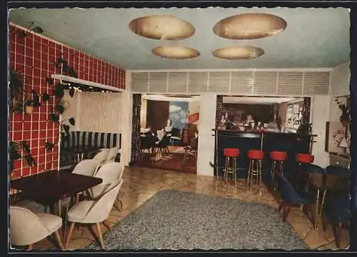 AK Bad Mergentheim, Das Kurhotel Viktoria, Teilansicht der Bar