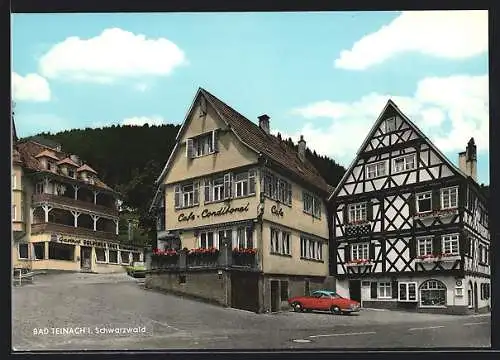 AK Bad Teinach i. Schwarzwald, Gasthof Goldenes Fass und Café-Conditorei