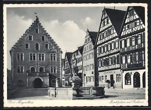 AK Bad Mergentheim, Der Marktplatz mit Rathaus