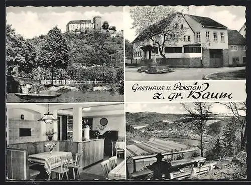 AK Gamburg / Tauber, Gasthaus-Pension-Metzgerei Grüner Baum