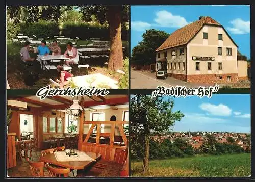 AK Gerchsheim bei Würzburg, Gasthof Badischer Hof, Inh. Hans Knab, Würzburger Strasse 54
