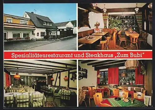 AK Nümbrecht-Gaderoth, Spezialitätenrestaurant und Steakhaus Zum Bubi, Inh. Fam. Hans Sorin, mit Innenansichten