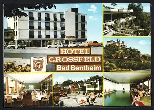 AK Bad Bentheim, Hotel Grossfeld, Innenansichten & Aussenansicht