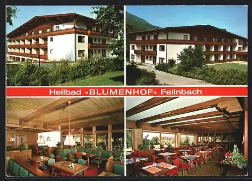 AK Feilnbach am Wendelstein, Das Pension und Heildbad Blumenhof, Inh. F. X. Priller, mit Speisesaal