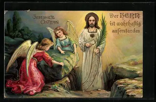 AK Osterengel am Grab des auferstandenen Herrn