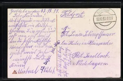 AK Weihnachtsengel besuchen Joseph, Maria und Jesus