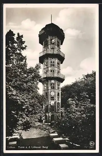AK Löbau, Turm auf dem Löbauer Berg, erbaut 1854