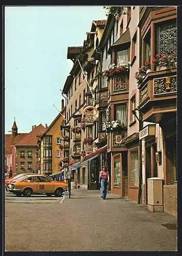 AK Rottweil am Neckar, Strassenpartie mit Cafe und Gasthaus Becker