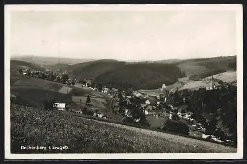 AK Rechenberg i. Erzgeb., Ortsansicht mit Kirche