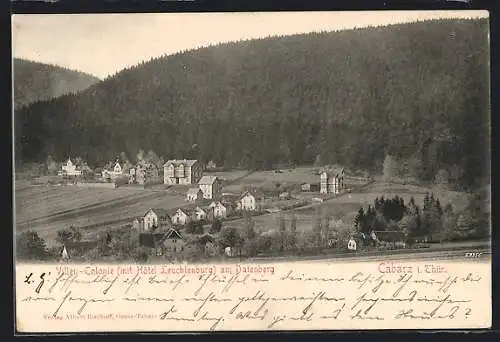 AK Cabarz i. Thür., Villen-Colonie mit Hotel Leuchtenburg am Datenberg