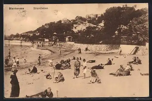 AK Hamburg-Blankenese, Badegäste am Strand