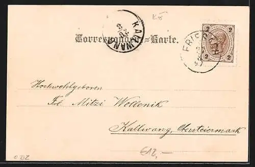 AK Friesach, Gasthaus mit Strassenpartie