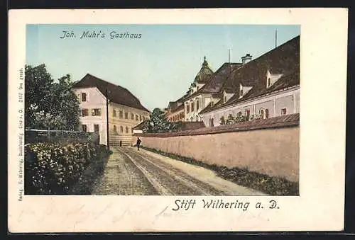 AK Wilhering a. D., Joh. Muhr`s Gasthaus, Stift Wilhering