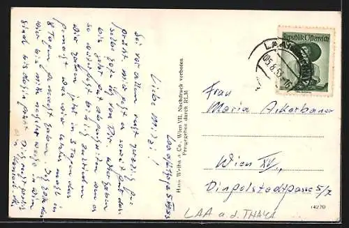 AK Laa a. d. Thaya, Ortsansicht vom Flugzeug aus