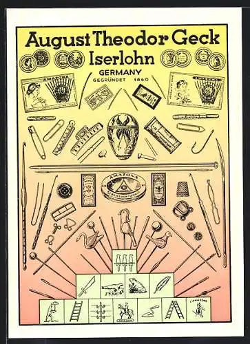 AK Iserlohn, August Theodor Geck, Amazona-Erzeugnisse seit 1840