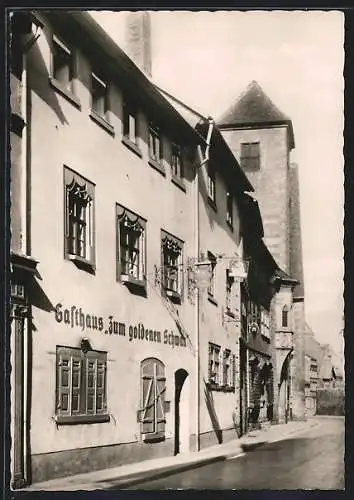 AK Erfurt, Michaelisstrasse mit Gasthaus Zum goldenen Schwan