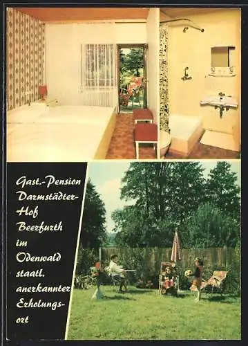 AK Beerfurth i. Odenwald, Gasthaus-Pension Darmstädter Hof, Bes. Familie Delp