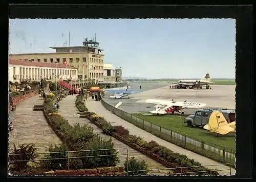 AK Flughafen Stuttgart, Terrasse und Rollfeld