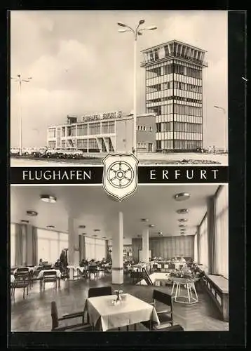 AK Erfurt, Flughafen, Innenansicht vom Restaurant