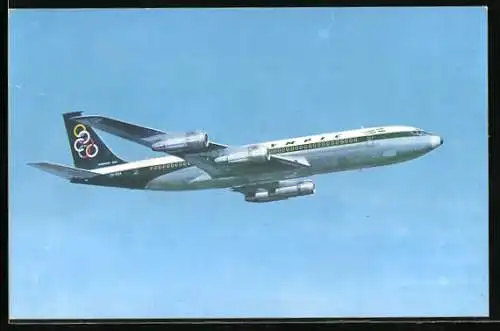 AK Flugzeug Boeing 707-320 der Olympic Airways in der Luft
