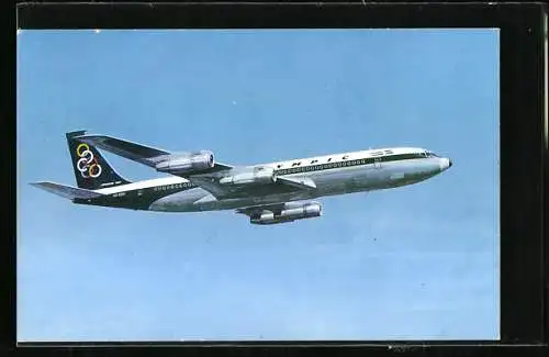 AK Flugzeug Boeing 707-320 der Olympic Airways in der Luft