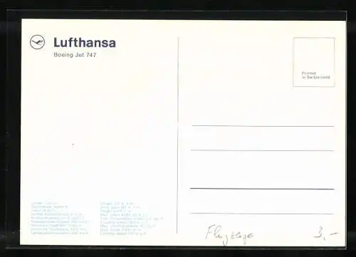 AK Lufthansa, Boeing Jet 747 im Flug