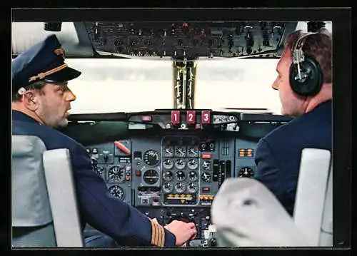 AK Lufthansa, Blick ins Cockpit des Europa Jets