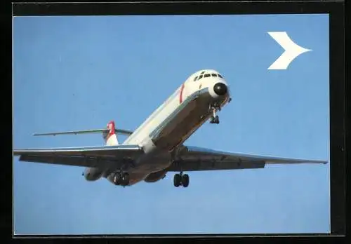 AK Flugzeug der Austrian Airlines Douglas DC-9-Super 80 in der Luft