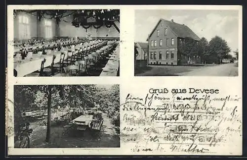 AK Devese, Gasthaus von Wilh. Büermann, Innenansicht, Garten