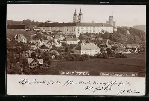 AK Kremsmünster /O.-Ö., Ortsansicht mit Stift
