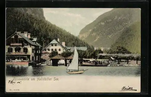 AK Hallstatt, Gasthaus Gosaumühle am Hallstädter See