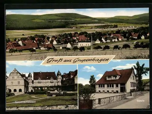AK Grupenhagen, Schule, Schloss Schwöbber, Ortsansicht
